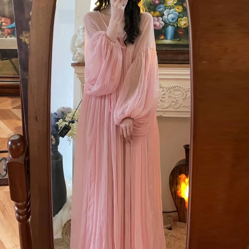 New French temperament high sense dopamine unique beautiful lantern sleeve dress dress  white dress women